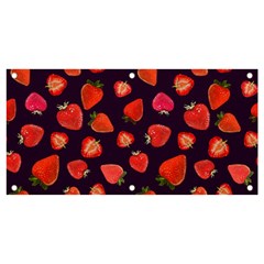 Strawberry On Black Banner And Sign 4  X 2  by SychEva