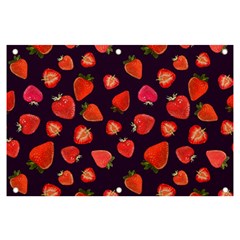 Strawberry On Black Banner And Sign 6  X 4  by SychEva