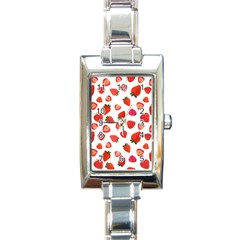 Strawberries Rectangle Italian Charm Watch by SychEva