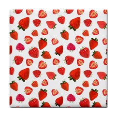 Strawberries Tile Coaster by SychEva