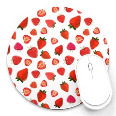 Strawberries Round Mousepad by SychEva