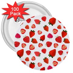 Strawberries 3  Buttons (100 Pack)  by SychEva