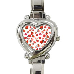 Strawberries Heart Italian Charm Watch by SychEva