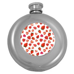 Strawberries Round Hip Flask (5 Oz) by SychEva