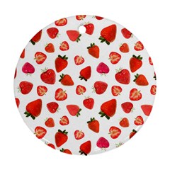 Strawberries Round Ornament (two Sides) by SychEva