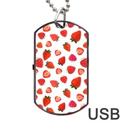 Strawberries Dog Tag Usb Flash (two Sides) by SychEva