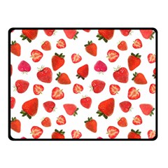 Strawberries Two Sides Fleece Blanket (small) by SychEva