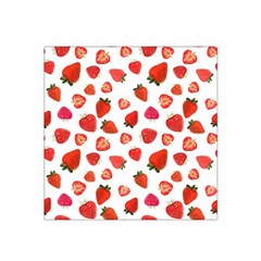 Strawberries Satin Bandana Scarf 22  X 22  by SychEva