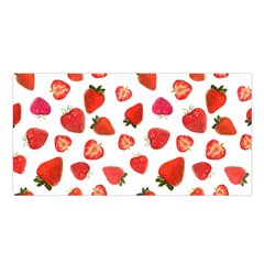 Strawberries Satin Shawl 45  X 80  by SychEva