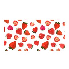 Strawberries Satin Wrap 35  X 70  by SychEva