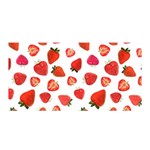 Strawberries Satin Wrap 35  x 70  Front