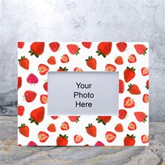 Strawberries White Tabletop Photo Frame 4 x6  by SychEva