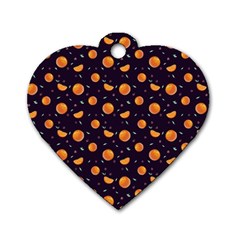 Oranges Dog Tag Heart (two Sides) by SychEva