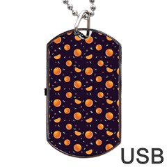 Oranges Dog Tag Usb Flash (two Sides) by SychEva