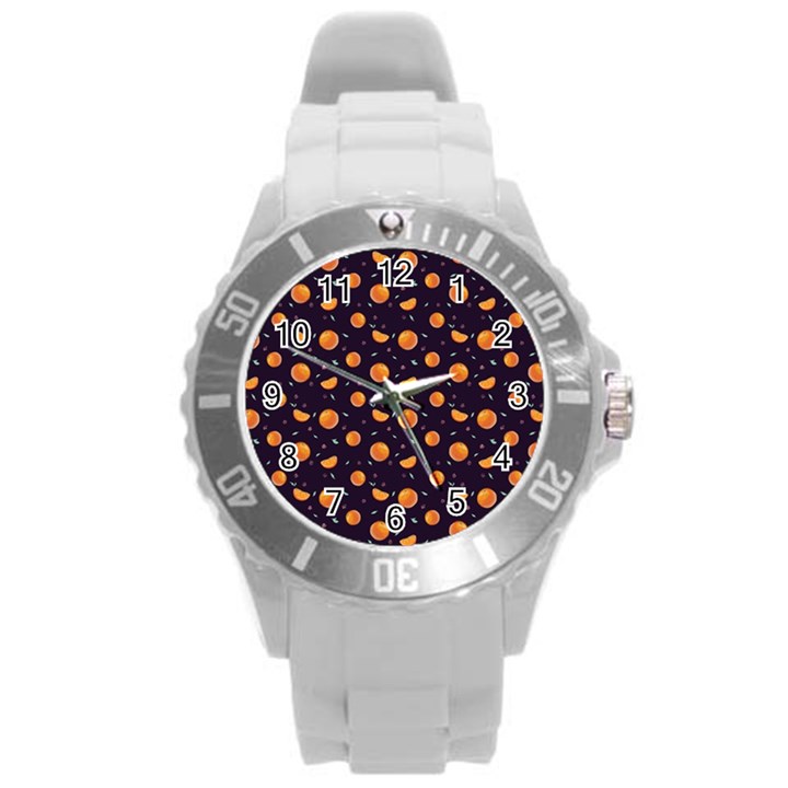 Oranges Round Plastic Sport Watch (L)