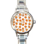 Orange Round Italian Charm Watch Front