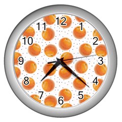 Orange Wall Clock (silver) by SychEva