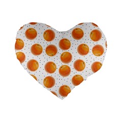 Orange Standard 16  Premium Flano Heart Shape Cushions by SychEva