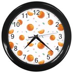 Oranges Wall Clock (Black) Front