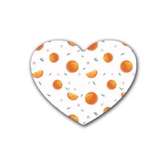 Oranges Rubber Heart Coaster (4 Pack) by SychEva