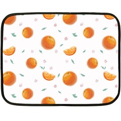 Oranges Two Sides Fleece Blanket (mini) by SychEva