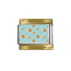 Oranges Pattern Gold Trim Italian Charm (9mm) by SychEva