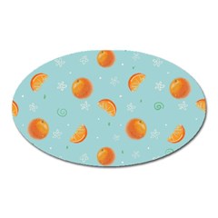 Oranges Pattern Oval Magnet by SychEva