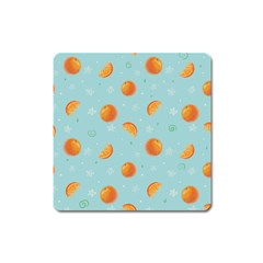 Oranges Pattern Square Magnet by SychEva