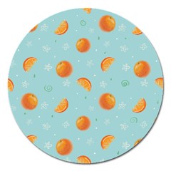 Oranges Pattern Magnet 5  (round) by SychEva