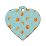 Oranges Pattern Dog Tag Heart (Two Sides) Front