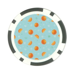 Oranges Pattern Poker Chip Card Guard by SychEva