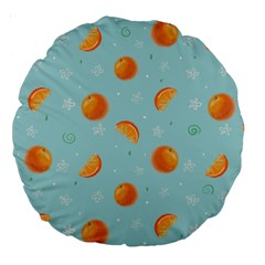 Oranges Pattern Large 18  Premium Round Cushions by SychEva