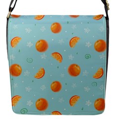 Oranges Pattern Flap Closure Messenger Bag (s) by SychEva