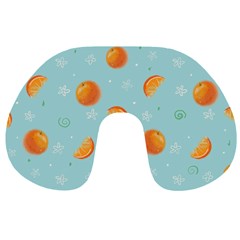 Oranges Pattern Travel Neck Pillow by SychEva