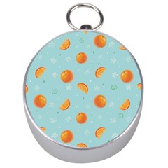 Oranges Pattern Silver Compasses by SychEva