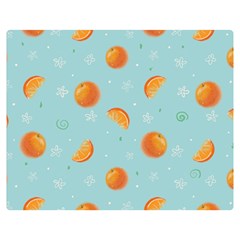 Oranges Pattern Two Sides Premium Plush Fleece Blanket (medium) by SychEva