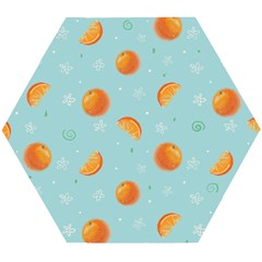 Oranges Pattern Wooden Puzzle Hexagon