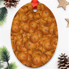 Fruity Fun Tangerine Print Pattern Ornament (oval) by dflcprintsclothing