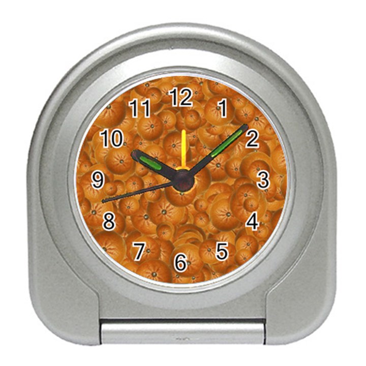 Fruity Fun Tangerine Print Pattern Travel Alarm Clock