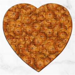 Fruity Fun Tangerine Print Pattern Jigsaw Puzzle (heart) by dflcprintsclothing