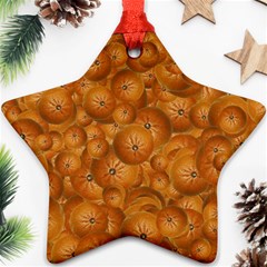 Fruity Fun Tangerine Print Pattern Star Ornament (two Sides) by dflcprintsclothing