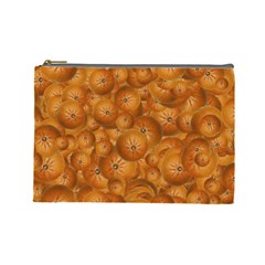 Fruity Fun Tangerine Print Pattern Cosmetic Bag (large)