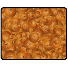 Fruity Fun Tangerine Print Pattern Fleece Blanket (medium)