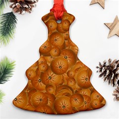 Fruity Fun Tangerine Print Pattern Ornament (christmas Tree)  by dflcprintsclothing