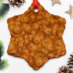 Fruity Fun Tangerine Print Pattern Snowflake Ornament (two Sides) by dflcprintsclothing