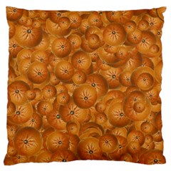 Fruity Fun Tangerine Print Pattern Standard Premium Plush Fleece Cushion Case (one Side) by dflcprintsclothing