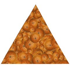 Fruity Fun Tangerine Print Pattern Wooden Puzzle Triangle by dflcprintsclothing