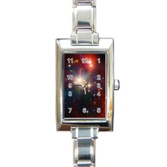 Astrology Astronomical Cluster Galaxy Nebula Rectangle Italian Charm Watch