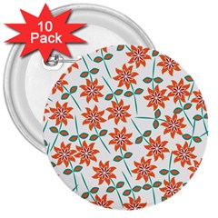 Bloom Blossom Botanical 3  Buttons (10 Pack) 