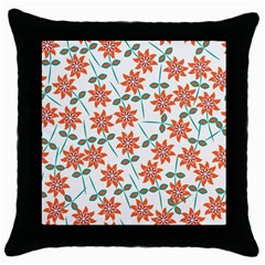 Bloom Blossom Botanical Throw Pillow Case (black)